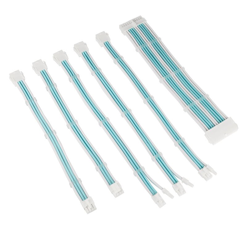 Kolink Core Adept Braided Cable Extension Kit – Brilliant White/Powder Blue