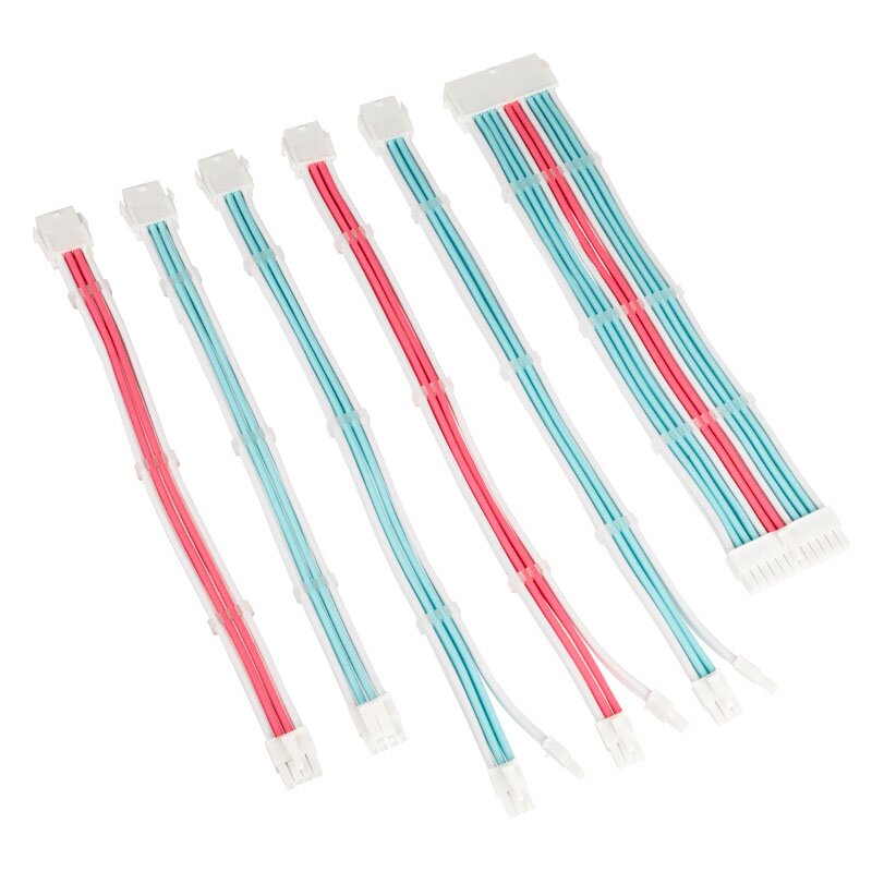 Kolink Core Adept Braided Cable Extension Kit – Brilliant White/Neon Blue/Pure Pink