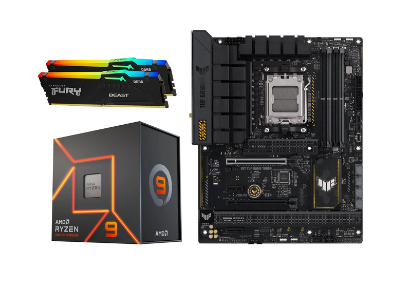 Product Image for ASUS TUF GAMING B650-PLUS WIFI + AMD Ryzen 9 7900X + Kingston Fury Beast RGB 32GB