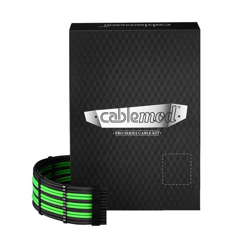 CableMod C-Series Pro ModMesh 12VHPWR Cable Kit for Corsair RM RMi RMx – Black/Light Green