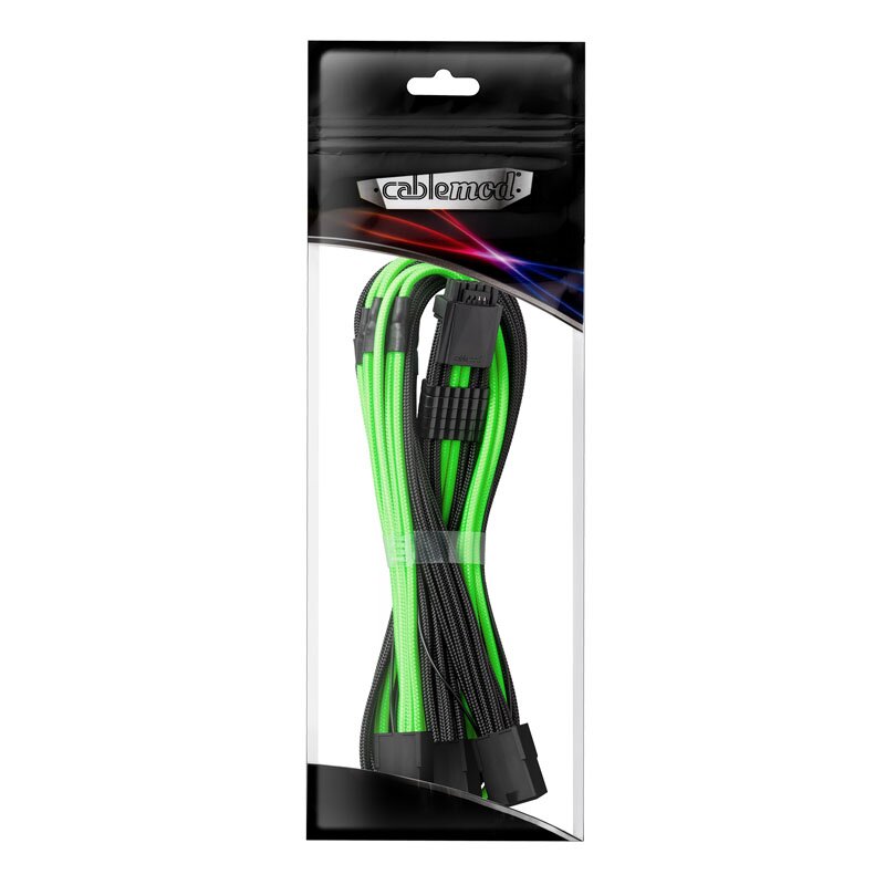 CableMod Pro ModMesh 12VHPWR to 3x PCI-e Cable – 45cm – Black/Light Green