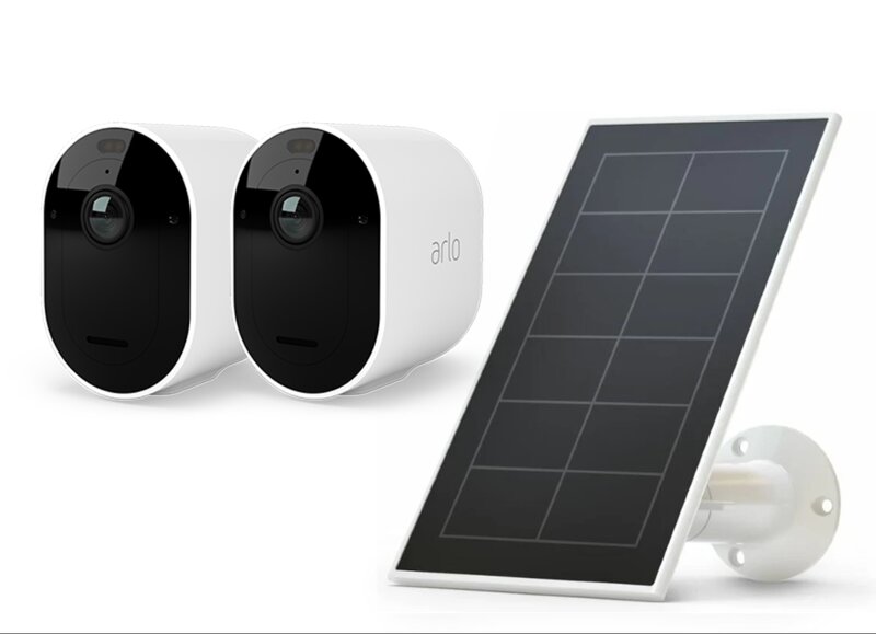 Arlo Pro 5 Spotlight Security Camera with 2x Camera Kit + Solar Panel - Vit