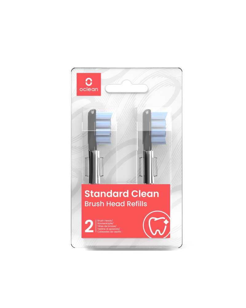Läs mer om Oclean Standard Clean 2-pack - Svart