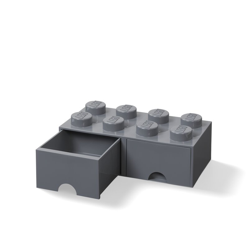 Läs mer om LEGO Brick Drawer 8 - Dark Stone Grey
