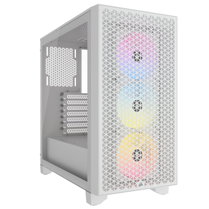 Corsair 3000D RGB Tempered Glass Mid-Tower – White