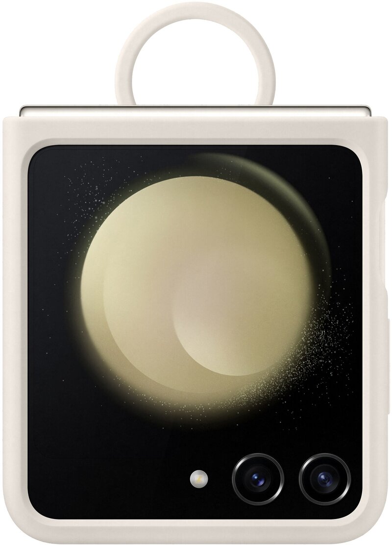 Samsung Galaxy Flip5 Silicone Case with Ring – Cream