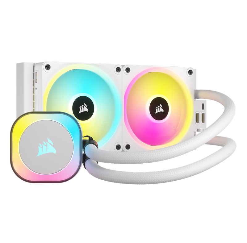 Product Image for Corsair iCUE Link H100i RGB 240mm Radiator Liquid CPU Cooler - White