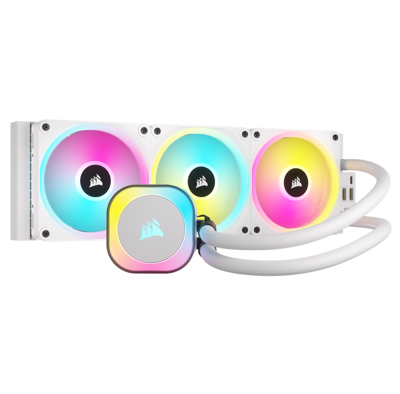 Product Image for Corsair iCUE Link H150i RGB 360mm Radiator Liquid CPU Cooler - White