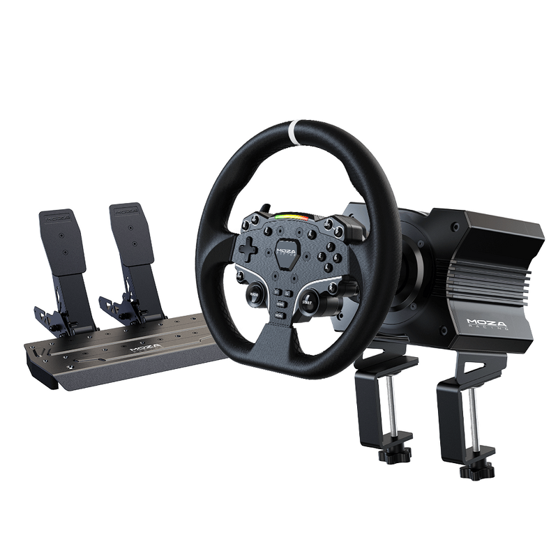 Product Image for MOZA R5 Racing Simulator (R5 direct-drive wheelbase, ES Steering Wheel, SR-P Lite Pedal)