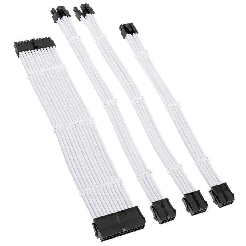 Kolink Core Standard Braided Cable Extension Kit 2x 6+2pin 1x 4+4pin 1x 20-4pin – Brilliant White