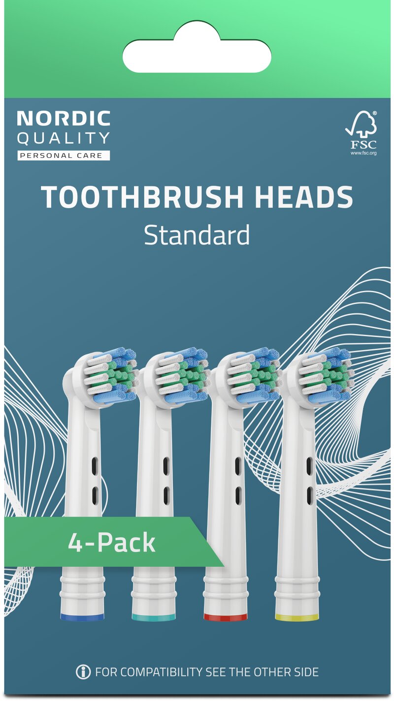 Nordic Quality EB17P Standard Clean Brush Heads – 4-pack