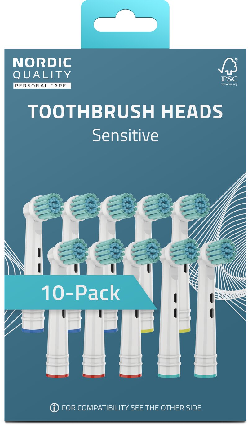 Nordic Quality EB17S-P Sensitive Brush heads – 10-pack