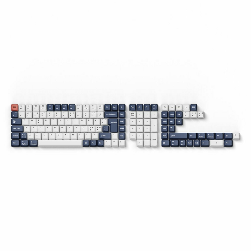 Product Image for Keychron PBT Full Keycap Set - Blueish Black White 141 Keys ISO Nordic