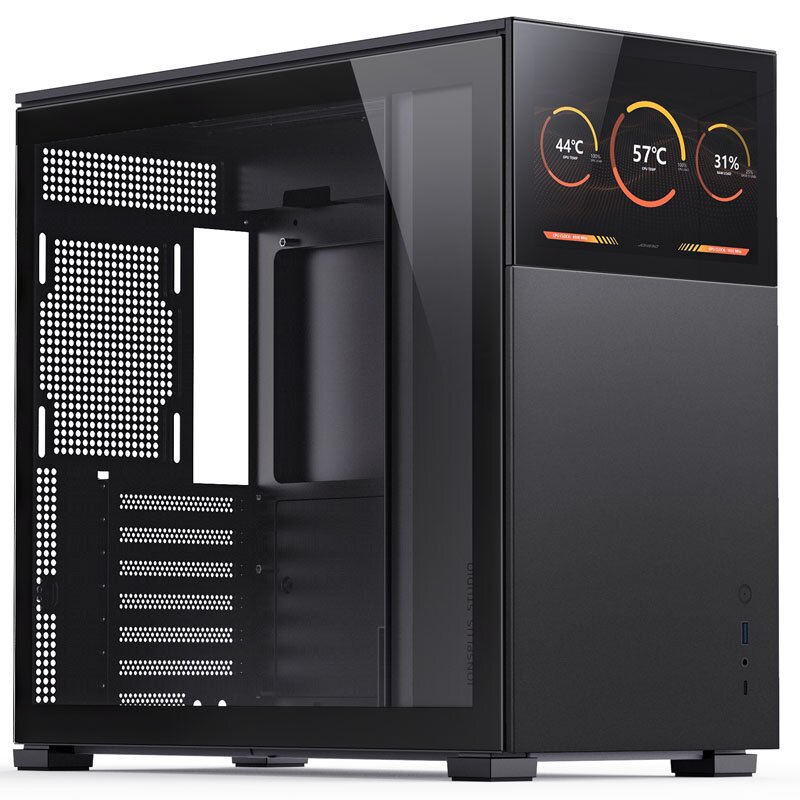 Jonsbo D41 ATX Case, Tempered Glass - Black - Standard - With screen