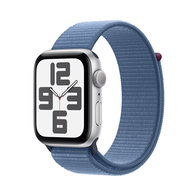 Product Image for Apple Watch SE GPS 44mm / Silver Aluminium Case med Winter Blue Sport Loop