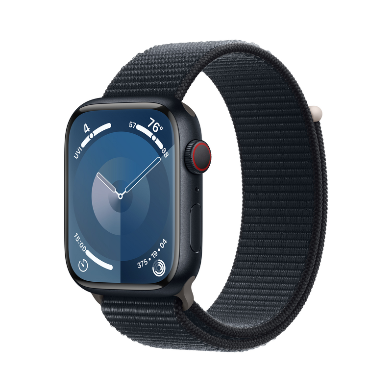 Product Image for Apple Watch Series 9 GPS + Cellular 45mm / Midnight Aluminium Case med Midnight Sport Loop