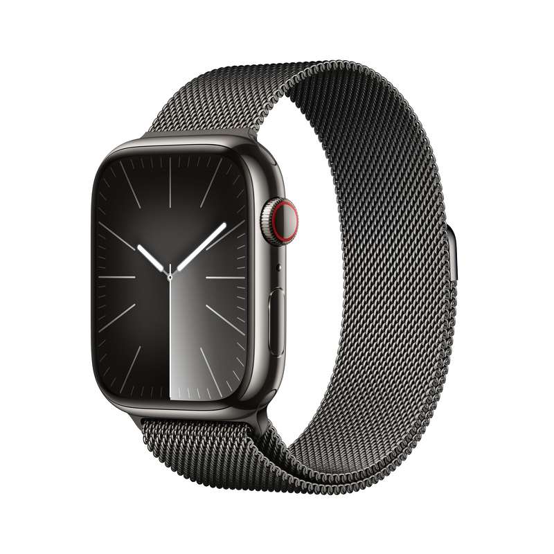 Product Image for Apple Watch Series 9 GPS + Cellular 45mm / Graphite Stainless Steel Case med Graphite Milanese Loop