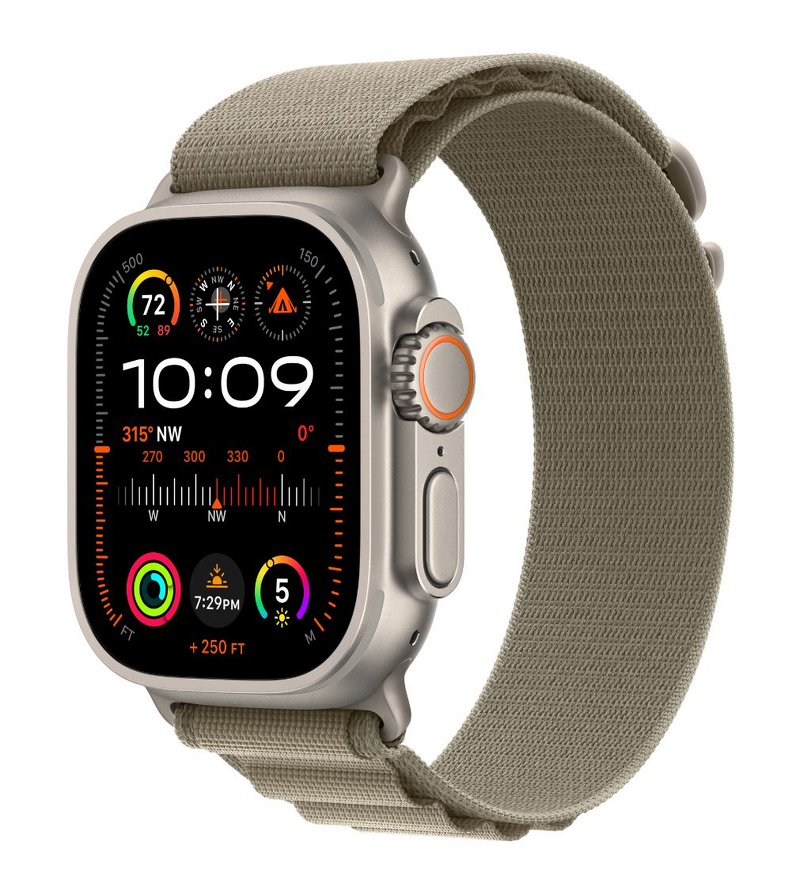 Product Image for Apple Watch Ultra 2 GPS + Cellular 49mm / Titanium Case / Olive Alpine Loop - S