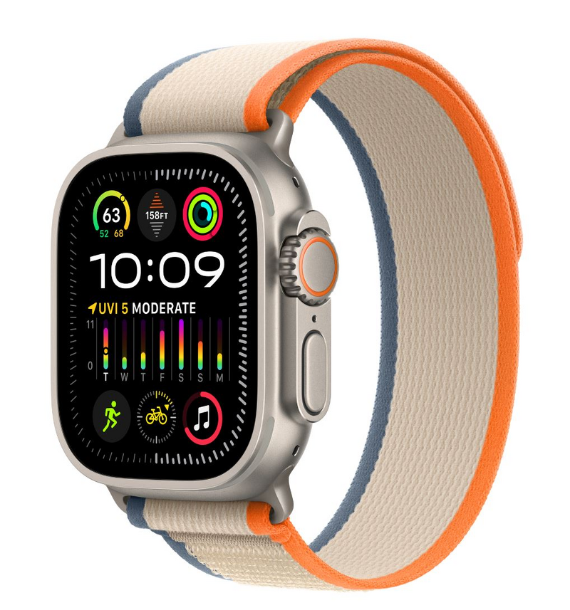 Product Image for Apple Watch Ultra 2 GPS + Cellular 49mm / Titanium Case / Orange/Beige Trail Loop - S/M