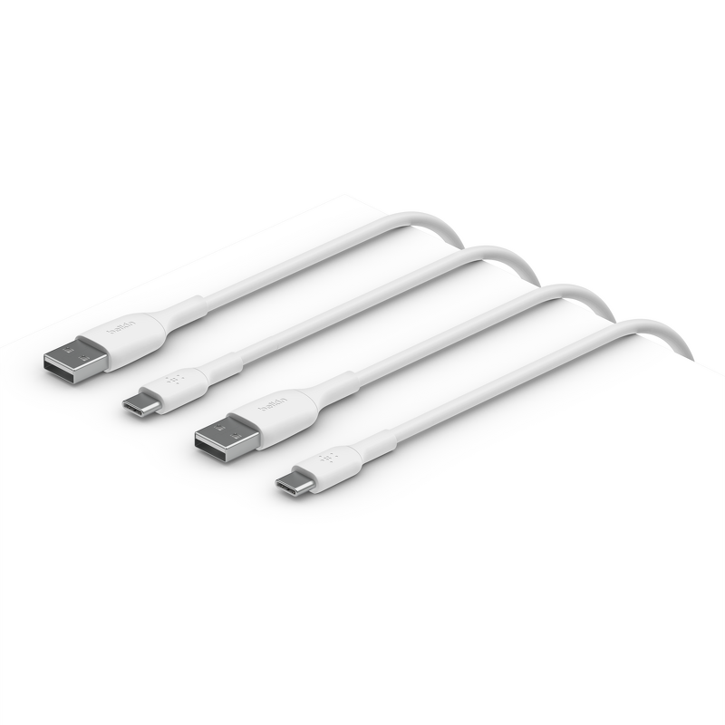 Product Image for Belkin BoostCharge USB-A till USB-C laddkabel. 1m, 2 pack - Vit