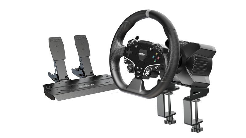 Läs mer om Moza R3 Racing Simulator (R3 Base, ES Wheel, SR-P Lite Two Pedals, table clamp)