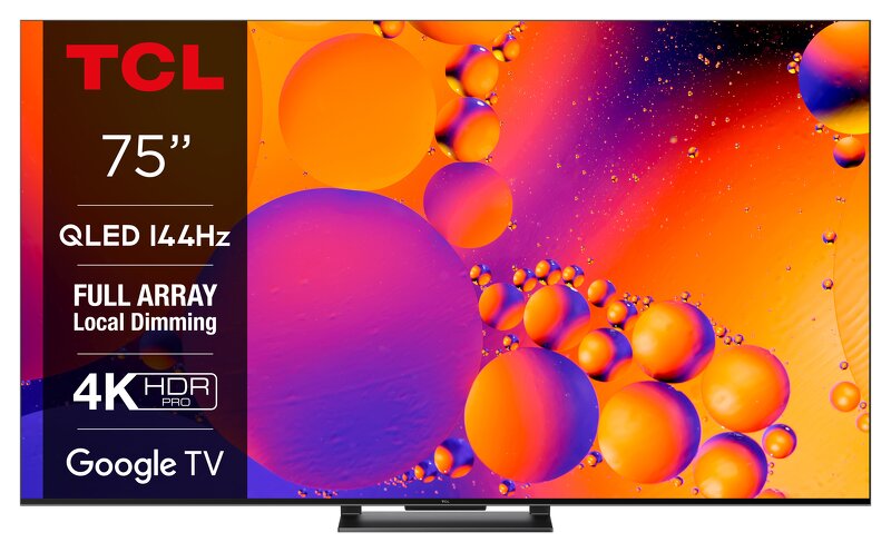 TCL 75" 75T8A / 4K / QLED / 144 Hz / VRR, Smart Google TV
