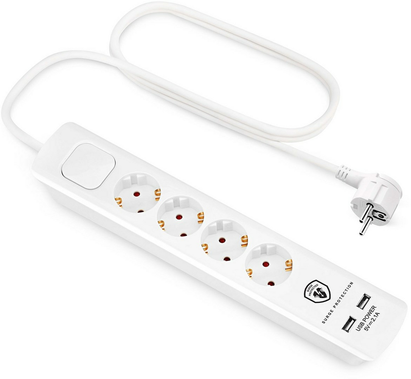 Product Image for Andersson ELS 5.0 Grenuttag 4x uttag med brytare och två USB-portar - 1.5m