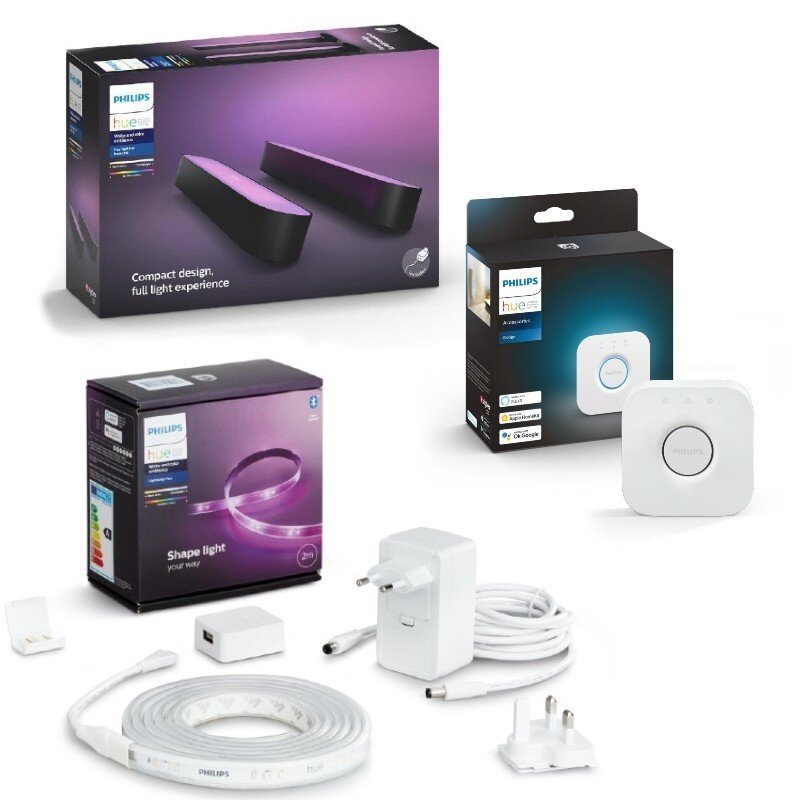 Philips Hue White and Color Ambiance Lightstrip Plus V4 2m + Play + Bridge