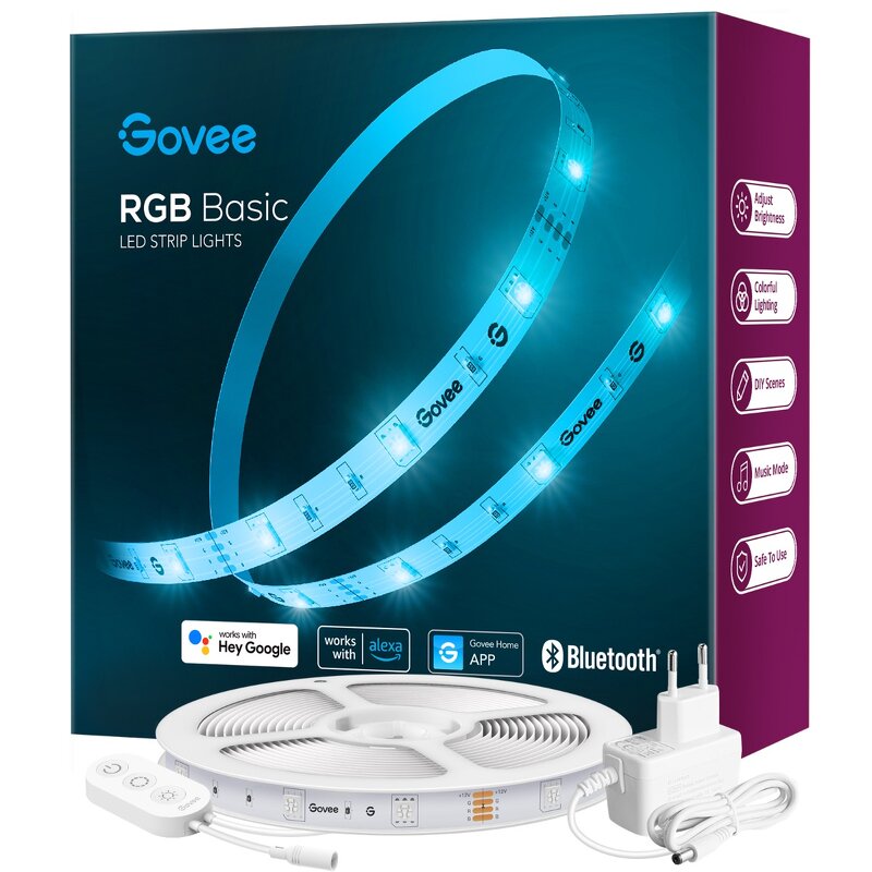 Govee RGB Smart Wi-Fi + Bluetooth LED Strip Lights – 5m