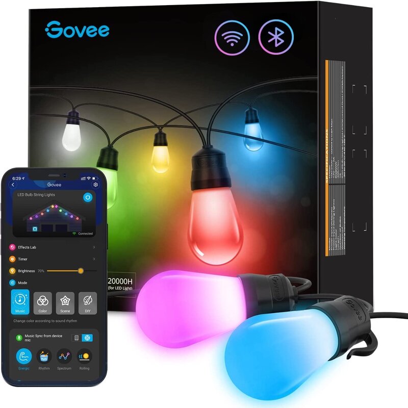 Govee RGBW 14m Bluetooth & Wi-Fi Outdoor String Lights