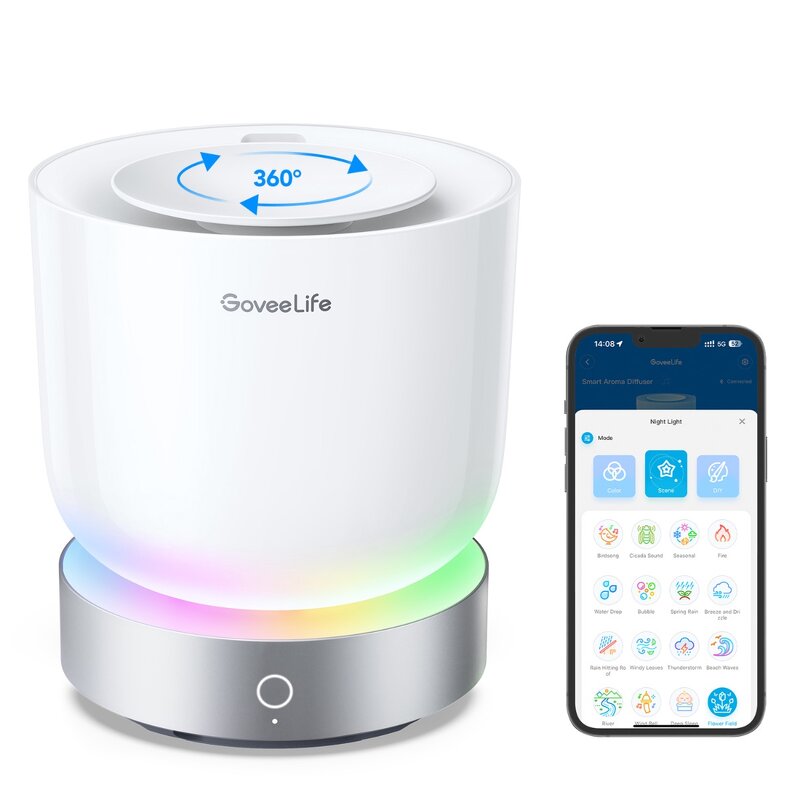 Goveelife Smart Aroma Diffuser RGBIC+White Noise