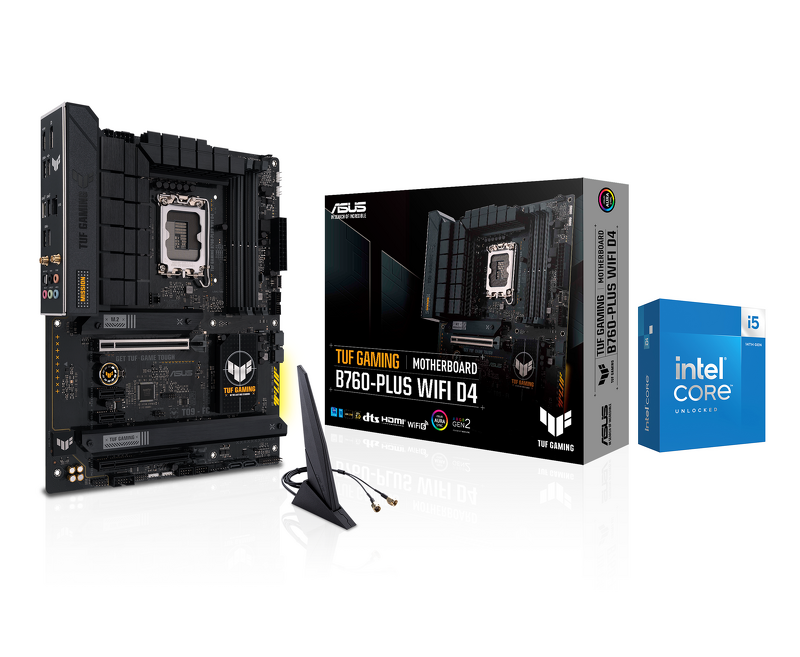 Product Image for ASUS TUF GAMING B760-PLUS WIFI D4 + Intel Core i5-14600K