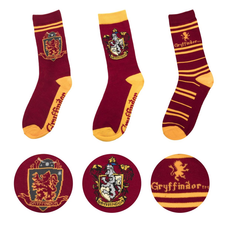 Product Image for Harry Potter Socks Set of 3 Gryffindor - Storlek 35-45
