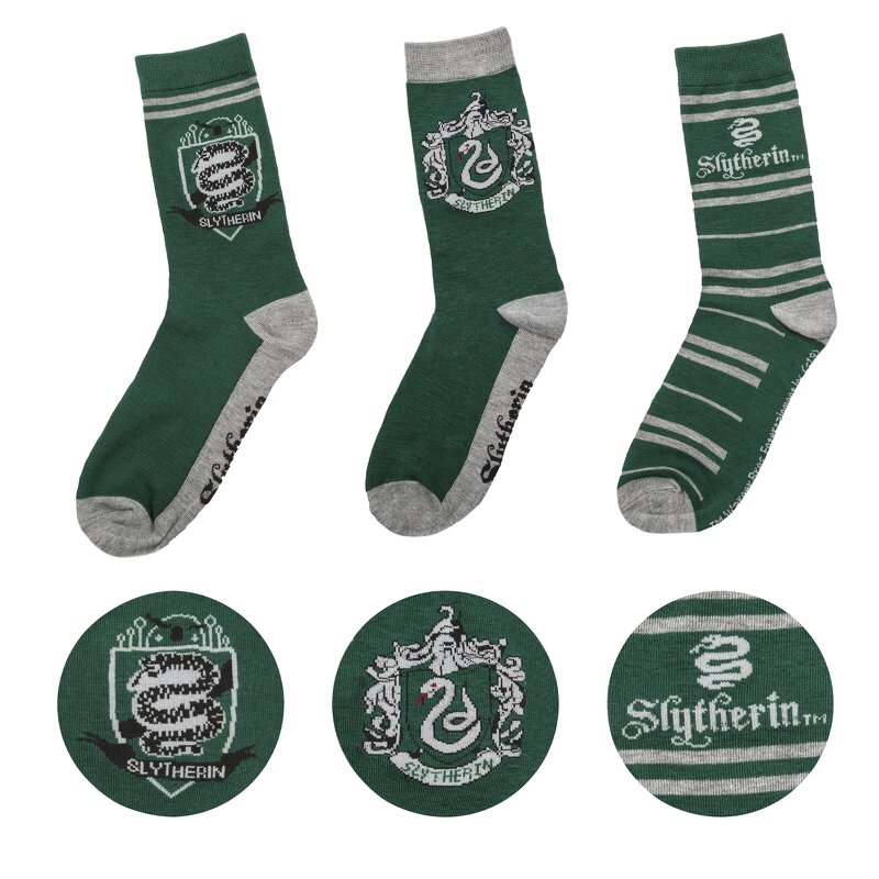 Harry Potter Socks Set of 3 Slytherin - Storlek 35-45