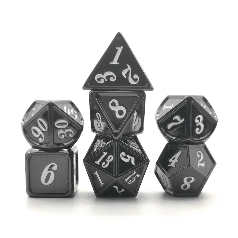 Shiny Black Metal Dice