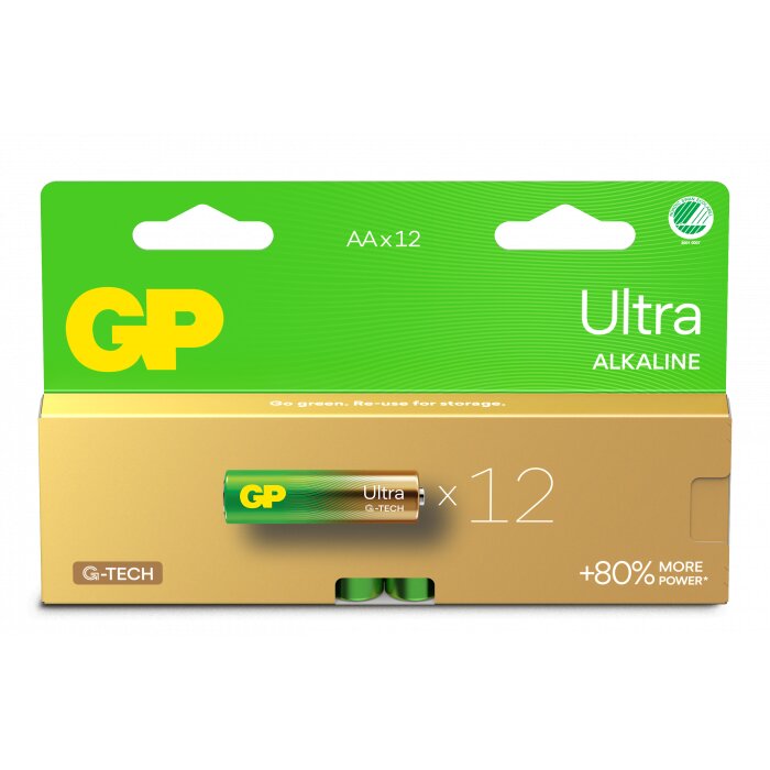 GP Ultra Alkaline AA Svanenmärkt 12-pack