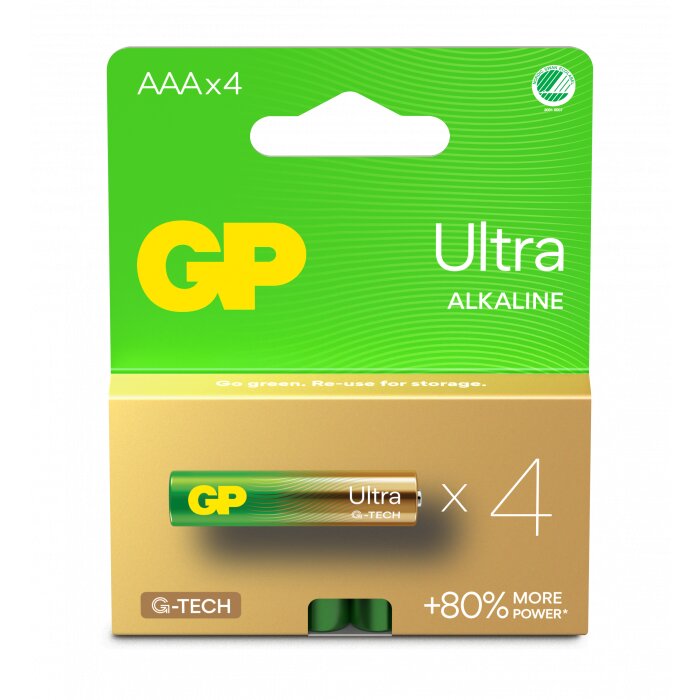 GP Ultra Alkaline AAA Svanenmärkt 4-pack