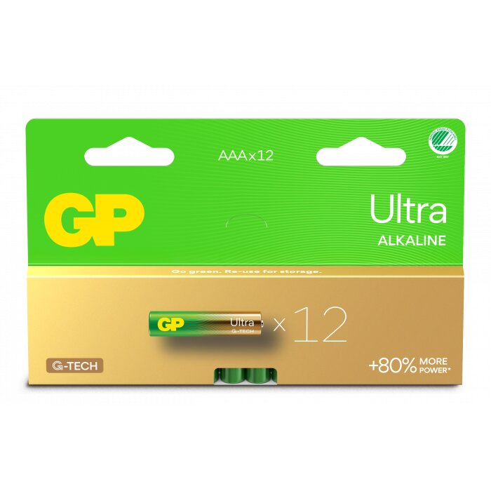 GP Ultra Alkaline AAA Svanenmärkt 12-pack