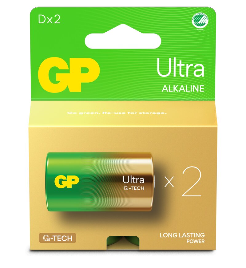 GP Ultra Alkaline D Svanenmärkt 2-pack