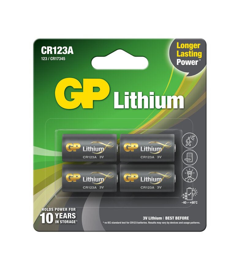 GP Litium CR123A 4-pack