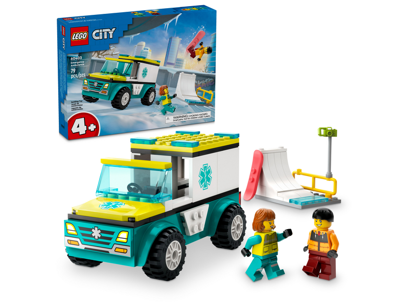 Product Image for LEGO City Great Vehicles Ambulans och snowboardåkare 60403