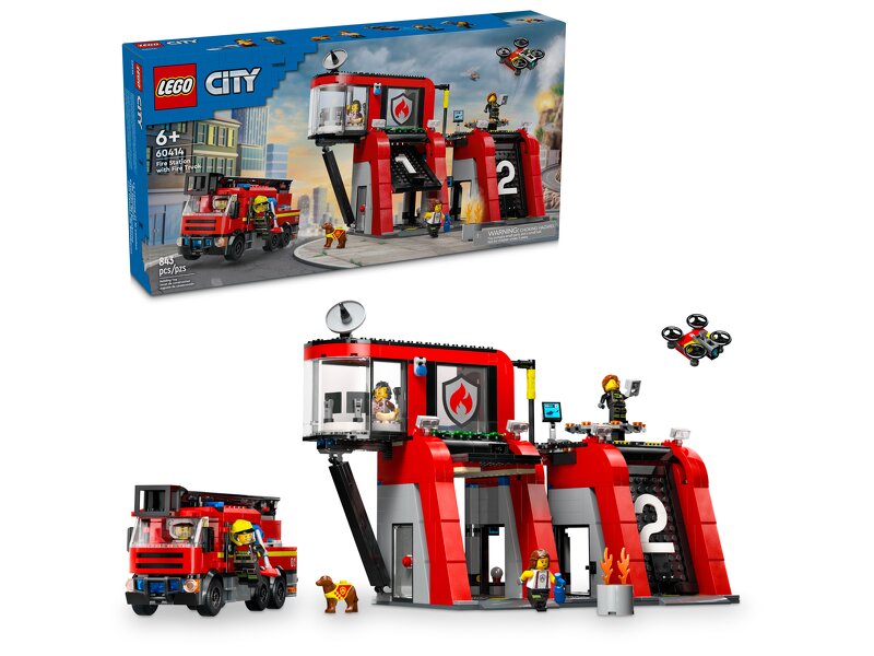 Läs mer om LEGO City Fire Brandstation med brandbil 60414