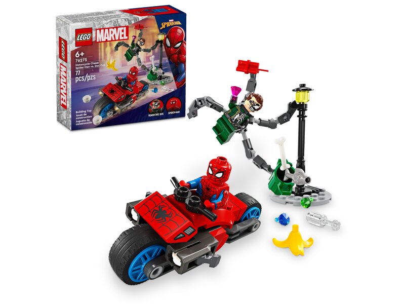 Läs mer om LEGO Super Heroes Marvel Motorcycle Chase: Spider-Man vs Doc ock 76275