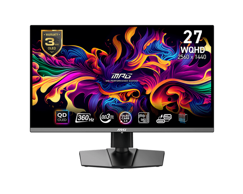 Product Image for MSI MPG 271QRX QD-OLED / 27" / QD-OLED / 2560x1440 / 360 Hz / HDMI,DP,USB-C / Adaptive-Sync / VESA