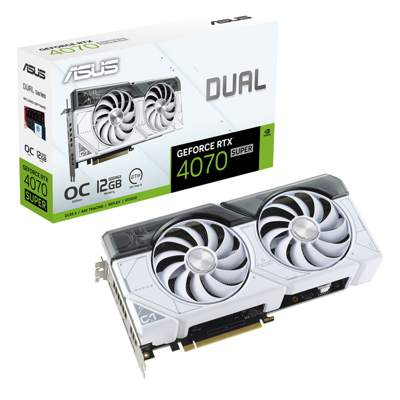 Product Image for ASUS Dual GeForce RTX 4070 Super 12GB OC - White