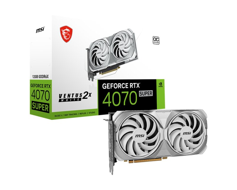 MSI GeForce RTX 4070 SUPER 12GB Ventus 2X White OC