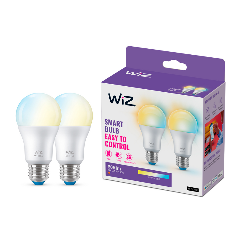 Product Image for WiZ Wi-Fi Warm white 60W A60 E27 - 2 pack