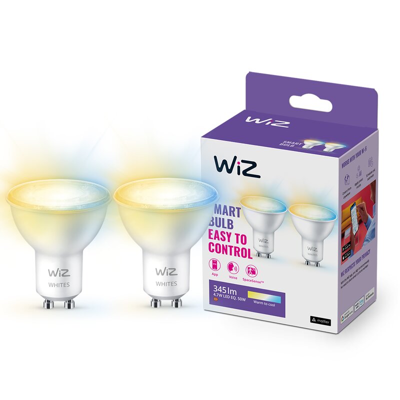 WiZ Wi-Fi BLE 50W GU10 927-65 TW 2PF/6