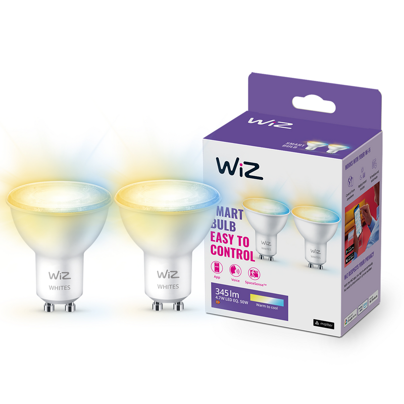 Product Image for WiZ Wi-Fi Warm white 50W GU10 - 2 pack