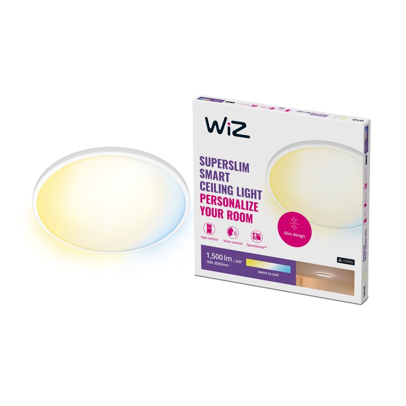 WiZ SuperSlim Warm white Ceiling 16W – White